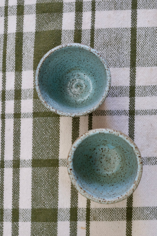 Dupla Copo Espresso Flocos Azul