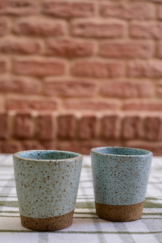 Dupla Copo Espresso Flocos Azul